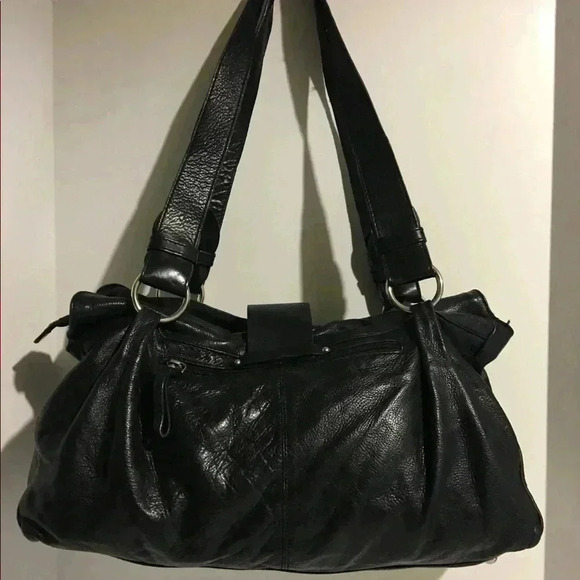 Michael Rome black pebbled leather shoulder bag - Picture 2 of 8